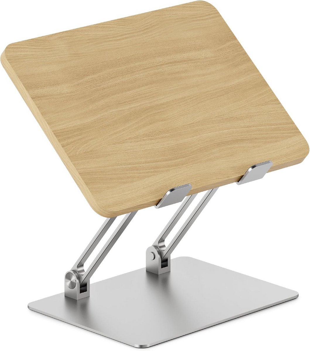 Verstelbare laptopstandaard met houtnerf afwerking - Woodgrain