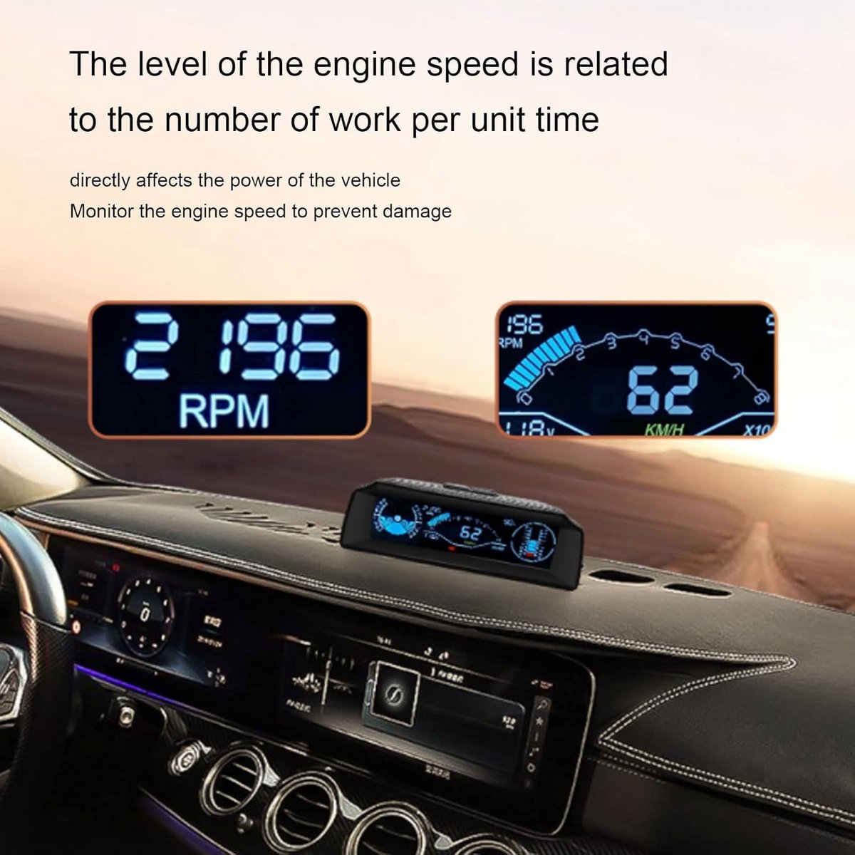 Universele Auto Head-Up Display voor Dashboard met Multifunctionele Dataweergave thumbnail 3