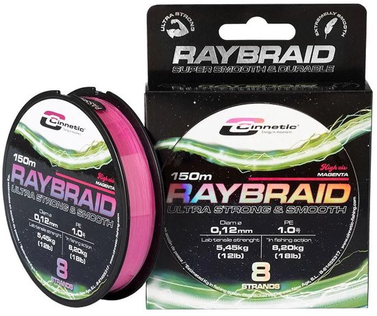 Cinnetic Raybraid Gevlochten Vislijn 200 M Roze 0.180 mm | bol