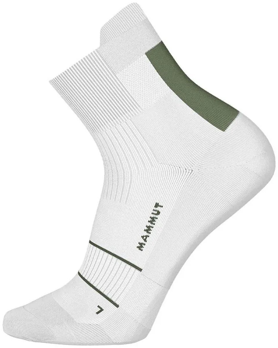 Mammut Mountain Running Lightweight Merino Quarter Sokken Man Vrouw Wit