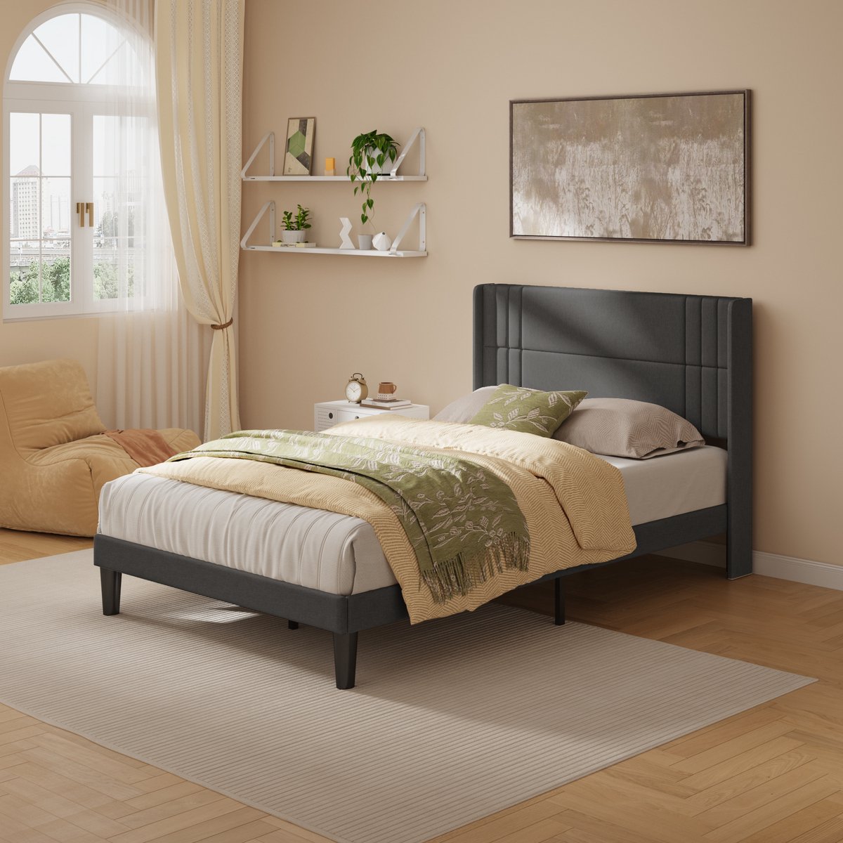 Bealife 120 X 200 Cm Metalen Enkelbed Met Bekapte Linnen Hoofdkussen Voor Opbergen Lattenbodem Geschikt Voor Kinderen En Adolescenten Zwart En Lichtgrijs Bealife 120 X 200 Cm Metalen Enkelbed Met Bekapte Linnen Hoofdkussen Voor Opbergen Lattenbodem Geschikt Voor Kinderen En Adolescenten Zwart En Lichtgrijs