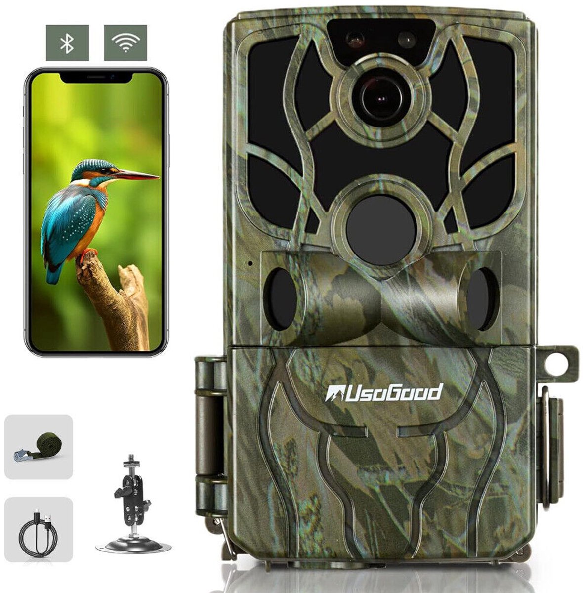 TC80 Professionele Wildcamera met Nachtzicht – 4K Ultra HD & 48MP - Met WiFi & App - Wildcamera voor buiten - Jachtcamera - Waterdicht - Incl. 32GB SD - 8 batterijen
