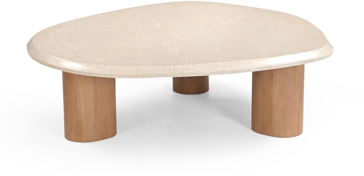 Starfurn Salontafel Nuvé - Organisch Hout/Marmer - 100x90x30cm Naturel
