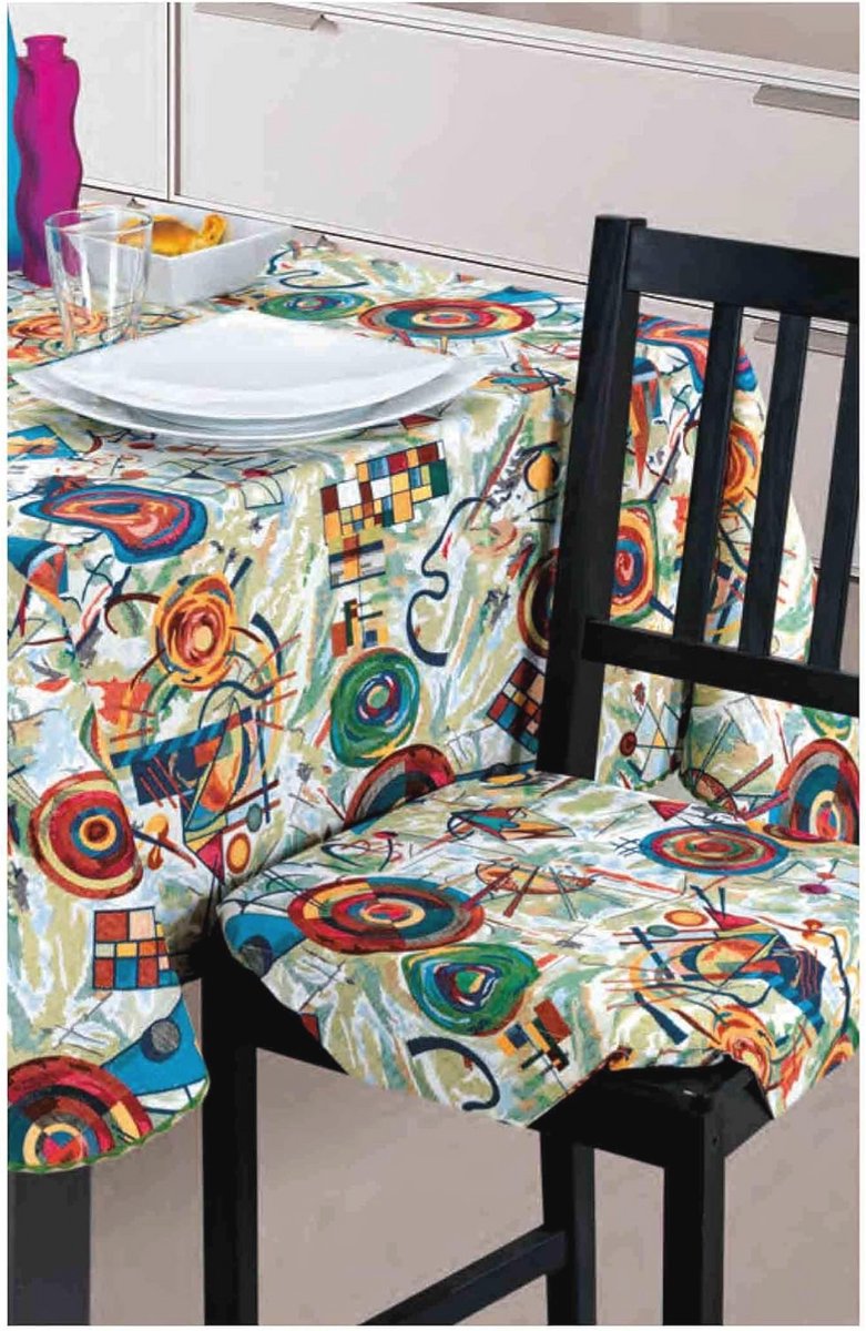 Abstracte stoelcover met afneembare hoes - Blauw