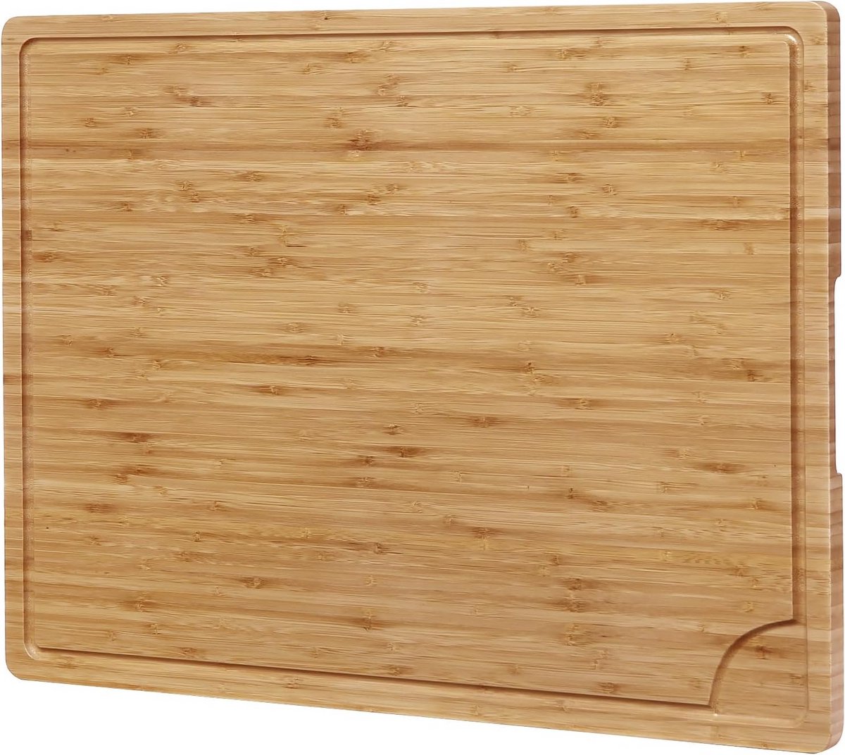 Extra Groot Houten Snijplank Bamboe - 60 cm Keuken Werkblad met Sapgoot