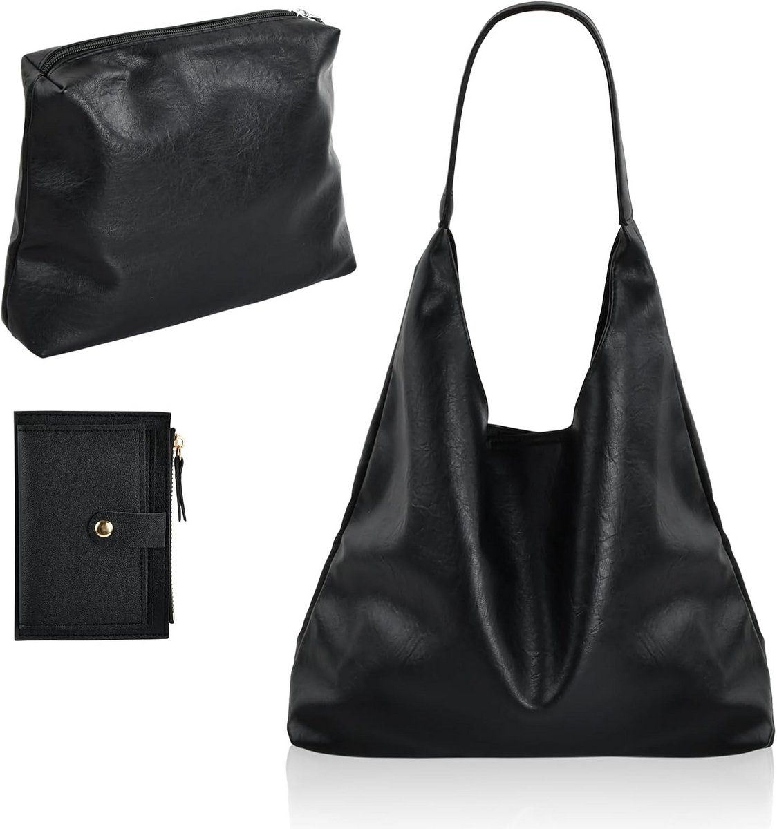 Grote Dames Handtas Zacht Leer Shopper Schoudertas Hobo Stijl