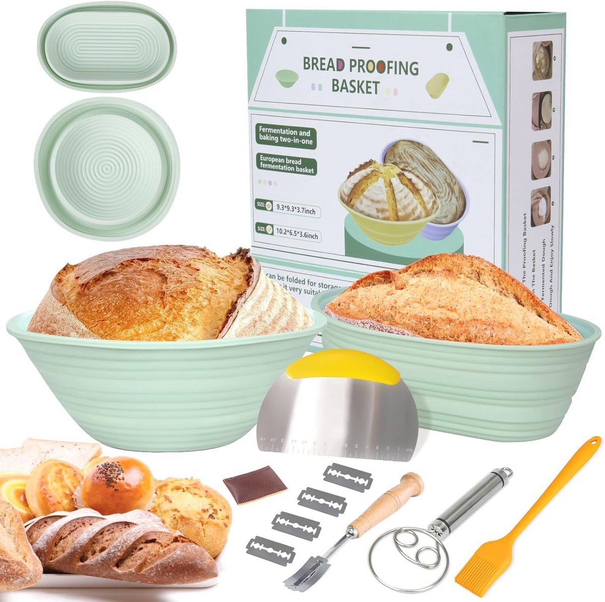 Ronde en Ovale Silicone Broodbakken - Compleet Set voor Sourdough Bakken
