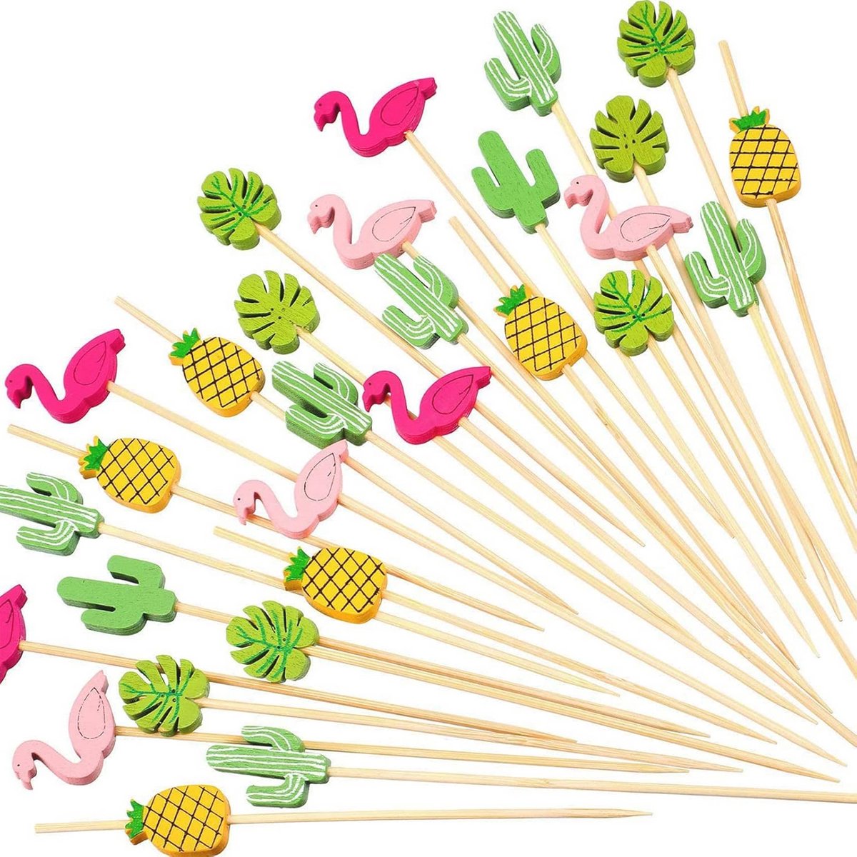 100 Houten Cocktailprikkers in Hartvorm voor Feesten en Evenementen