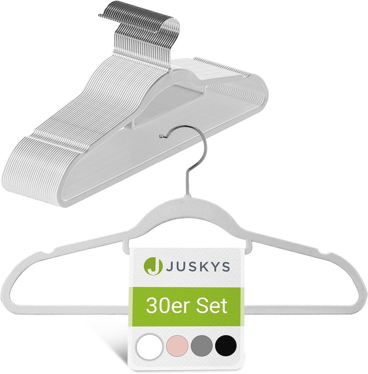 Set van 30 fluwelen kleerhangers - antislip, smal en ruimtebesparend