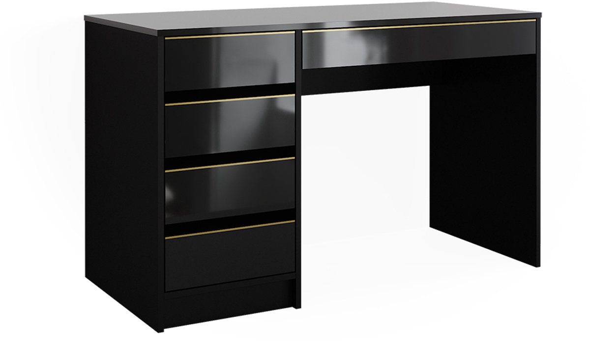 Vicco Sherry Bureau – 55 x 120 cm met laden Zwart hoogglans