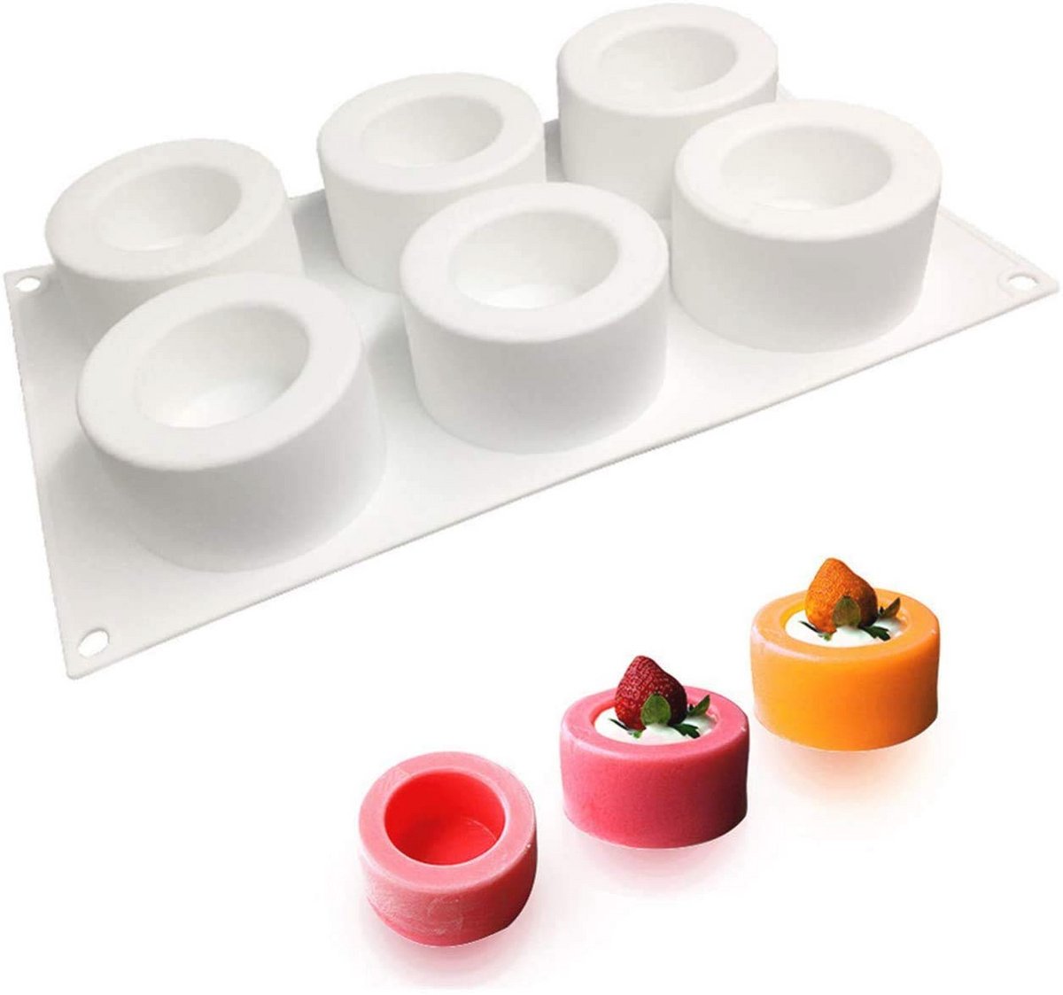 Siliconen Pudding Cup Cake Vorm - Wit, Food-grade Siliconen, Non-stick en Vaatwasmachinebestendig