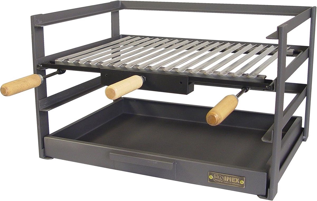 Grilllade met Rooster - Zwart 57x41x35 cm