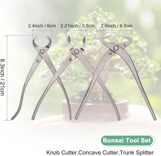 Bonsai Gereedschapsset - 3-delige set met Concave Snijder en Knopsnijder voor Tuinieren en Snoeien van Merkloos	 — afbeelding 5