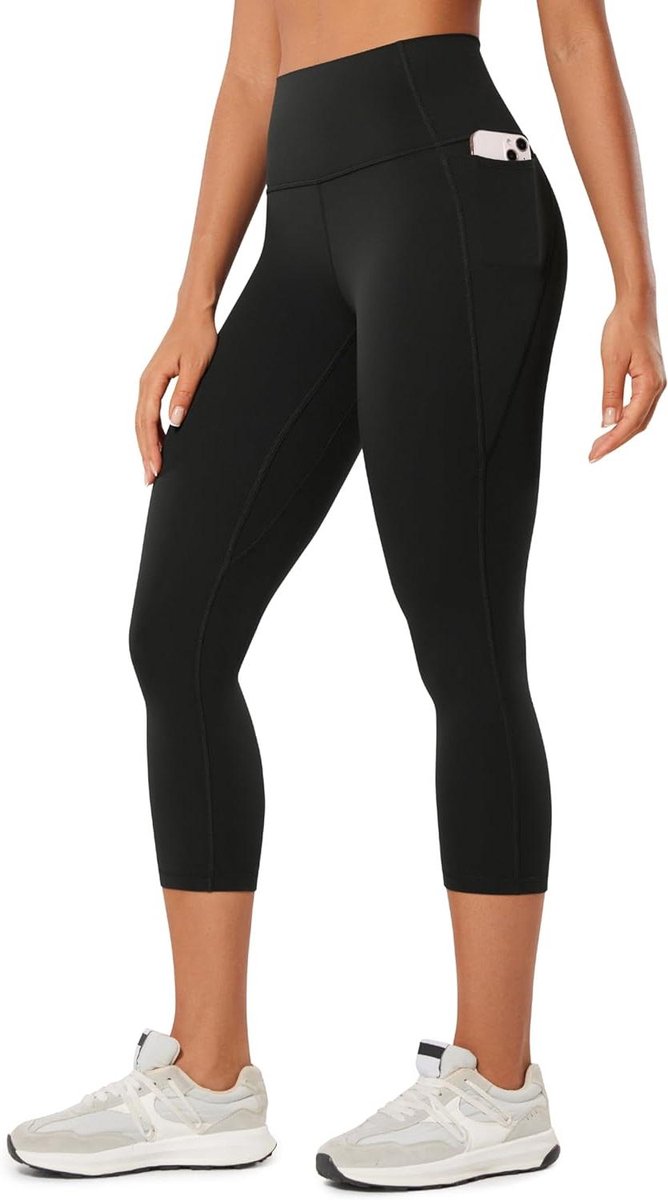 Allecta - Dames Yoga Capri Leggings van Butterluxe Stof - Hoge Taille Workout Broek met Zakken - Comfortabele Crop Legging