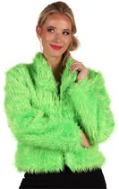Bontjasje Neon Groen - Zachte Pluche Jas - Dames - Maat M/L