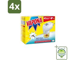Vapona Anti-Muggenstekker Voordeelverpakking - 4 stuks - 45 nachten