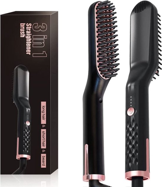 Baardstijltang, haarstijltang, 3-in-1 stijlkam, multifunctionele, snelle stijlkam (geschikt voor baard en haar), flexibele doe-het-zelf styling.