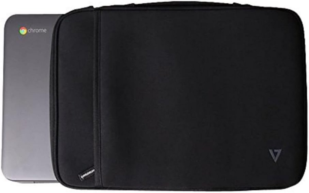 Slanke Laptoptas 11,6 inch - Trolleyhoes met Handvat en Accessoirevakken - Zwart