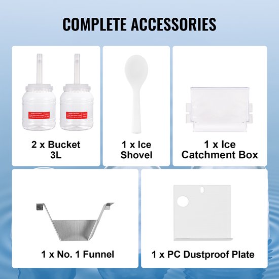 Commerciële Snowflake Ice Maker van - Vermogen van 176,4 Pond/24 Uur Voor Ultieme Koeling van Merkloos — afbeelding 5