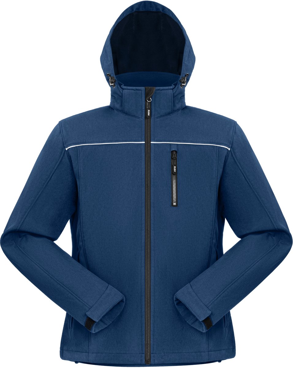 BUBW® Softshell Heren Outdoorjas - Windjack - Softshell Jas - Tussenjas - Buitenjassen - Winddicht - Waterafstotend - Fleece Gevoerd -Lichtgewicht - Ademend - Rits Zakken - Maat XL - Donkerblauw