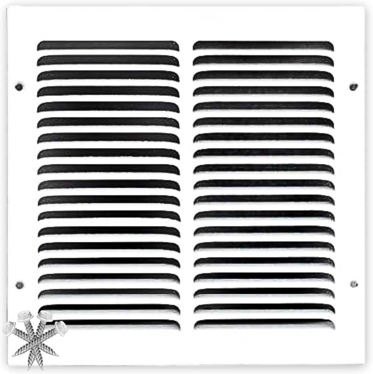 Stalen Retourluchtrooster Wit voor Plafond en Zijwand 10x10 Inch