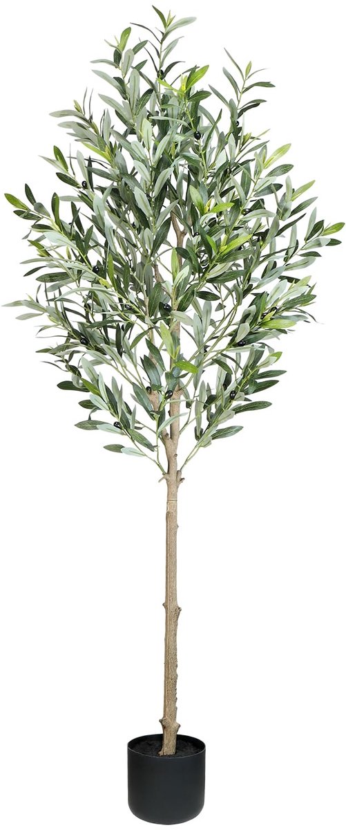 Unyqoos Decoratieve kunstolijfboom van 150 cm voor huis en kantoorinterieur, groente, 150 cm
