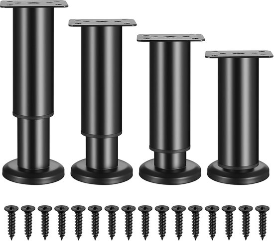 Verstelbare Meubelpoten Set van 4 - In Hoogte Verstelbaar 12-18 cm voor