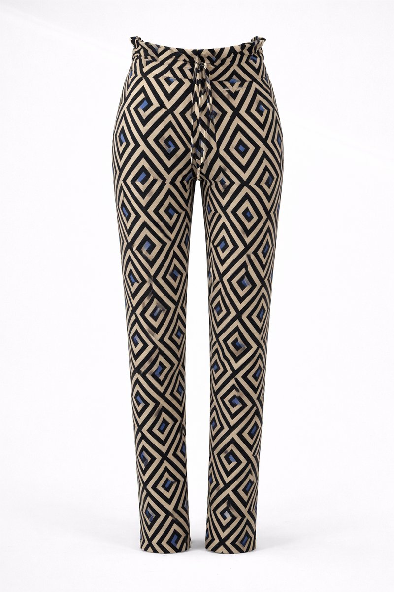 Angelle Milan Travelbroek Dames - Blauw - Travelstof - Maat XXL
