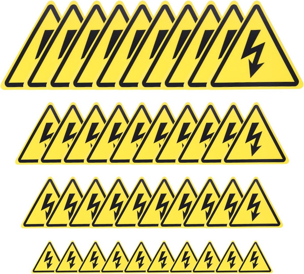 40x Zelfklevende Hoogspannings Waarschuwingsstickers - Waterdicht en Duurzaam