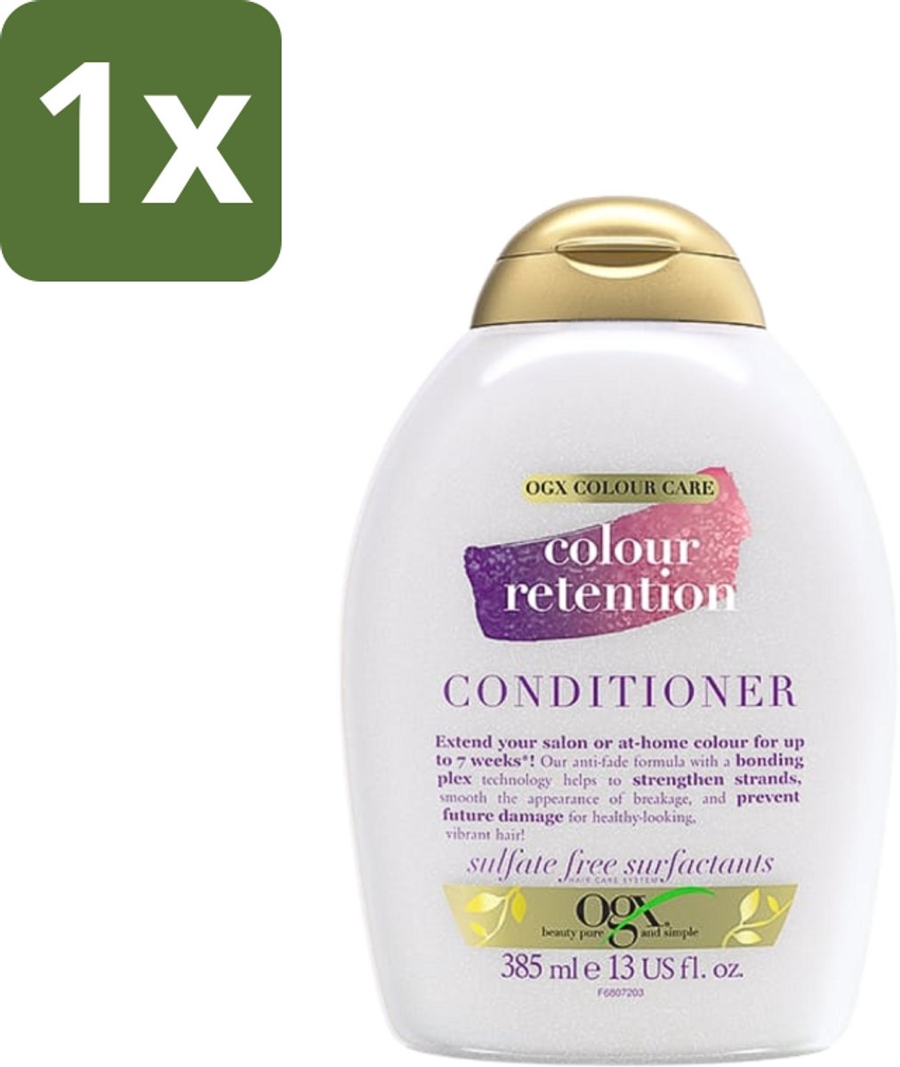 1 x OGX - Colour Retention - Conditioner - Voor Gekleurd Haar - 385 ml - Kleurbehoud - Gekleurd Haar - Haarkleur - Haarkleur Behoud - Haarkleur Beschermen