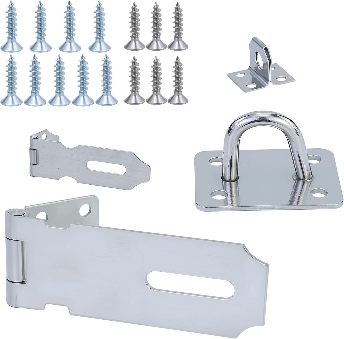 10 cm RVS 304 Grendelslot met Beugel - Extra Beveiliging voor Kast, Deur of Schuur