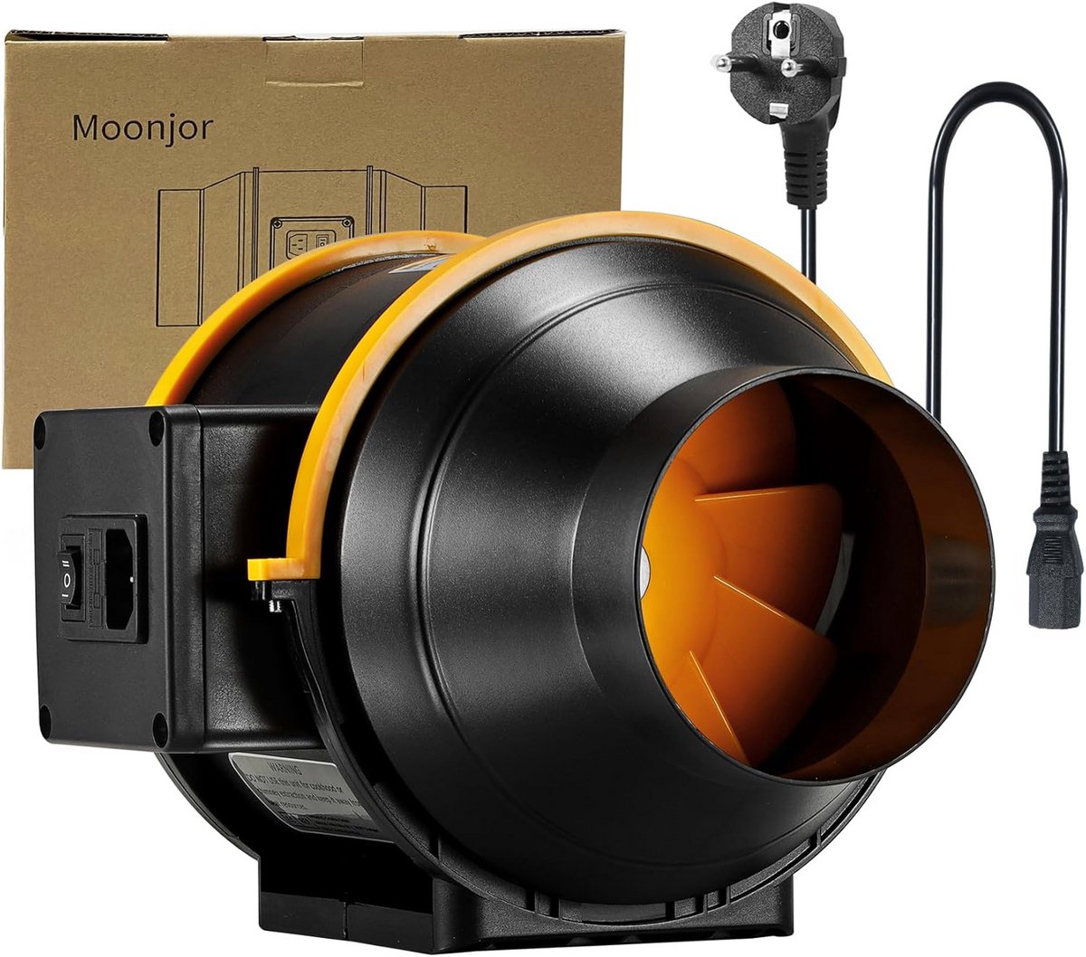Inline Buisventilator 150mm met 2 Snelheidsstanden en IEC Aansluiting voor Ventilatie