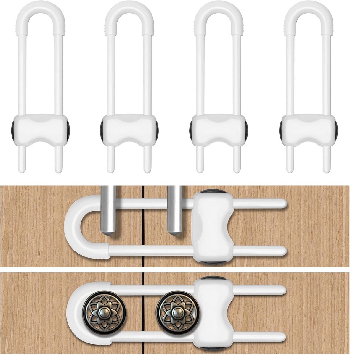 Kinderbeveiliging Kastsloten voor Baby's U-Vormig 4-Pack