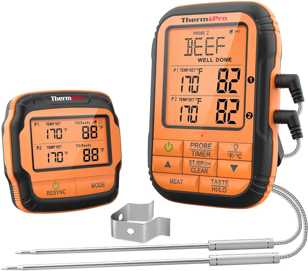 Draadloze Vleesthermometer met 2 Sondes - IPX4 Waterdicht - Voor Oven en BBQ