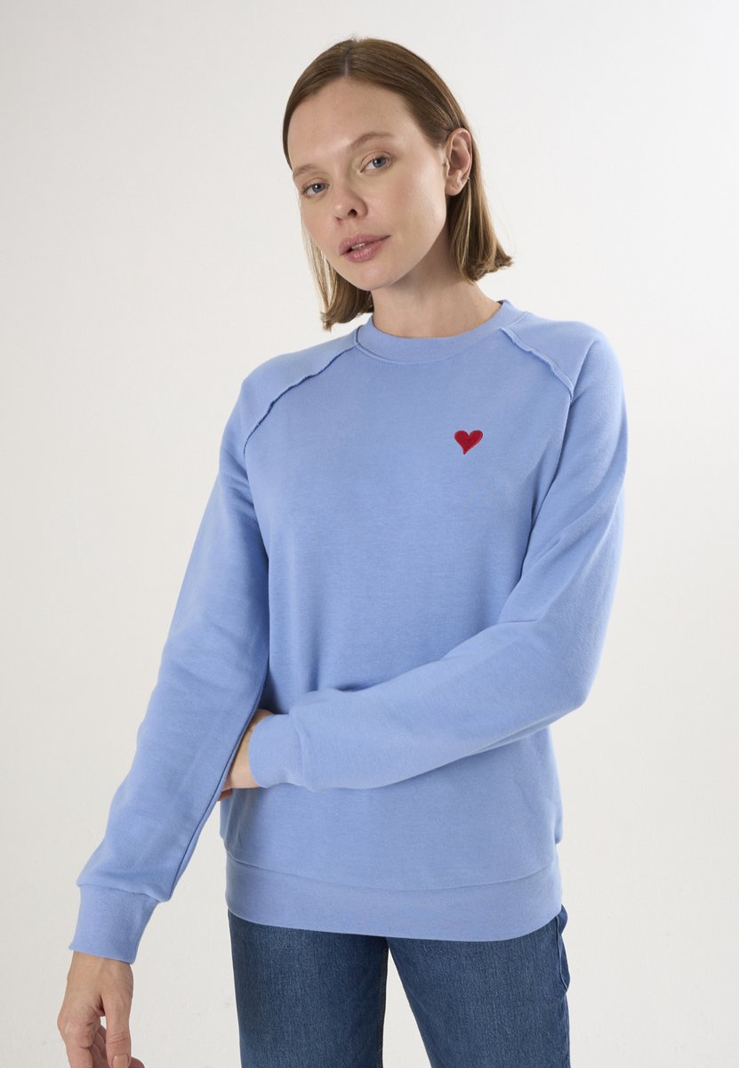 Felix Hardy Basic Sweatshirt Ronde Hals Katoen Dames Koningsblauw - M