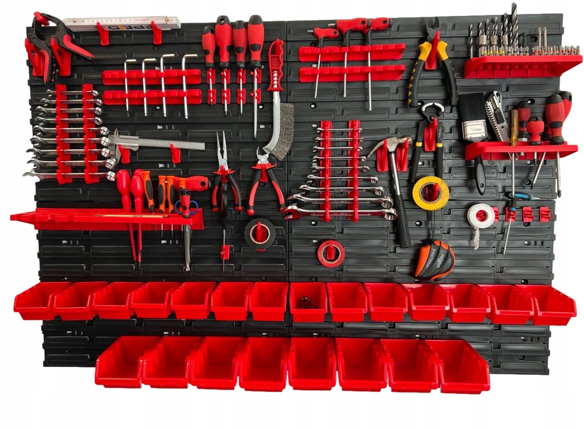 Gereedschapswand met bakken en haken voor garage - MIX38