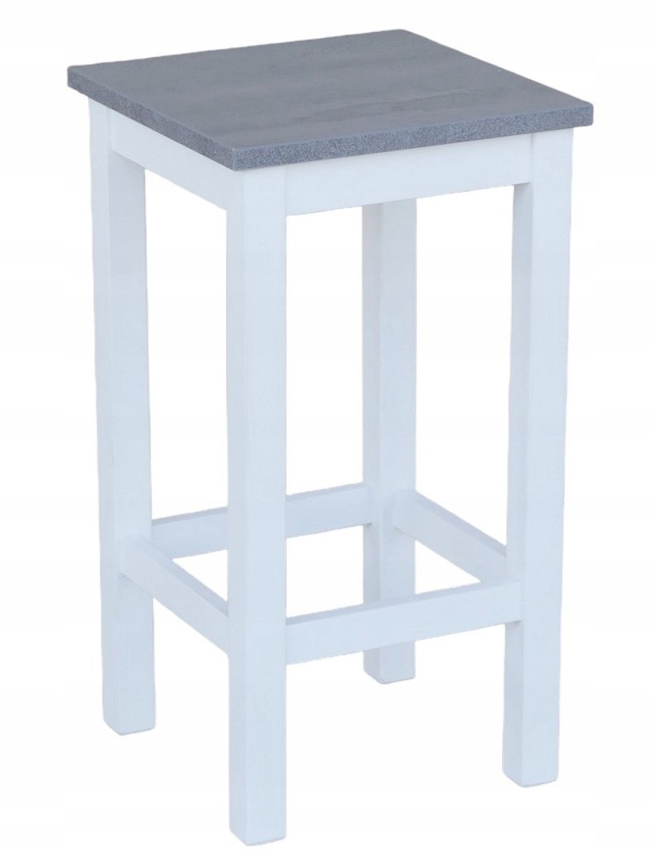 Hoge Bar Kruk 60cm Wit/Beton - Stijlvol & Modern