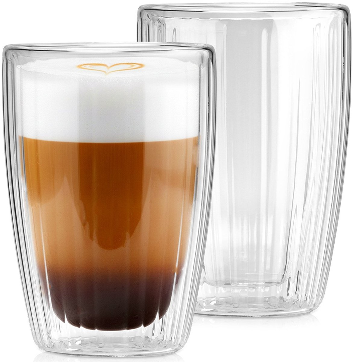 Thermische Glazen met Dubbele Wand voor Koffie en Thee 350 ml 2 stuks - Koffieglazen - Theeglazen - Glazen - Dubbelwandig