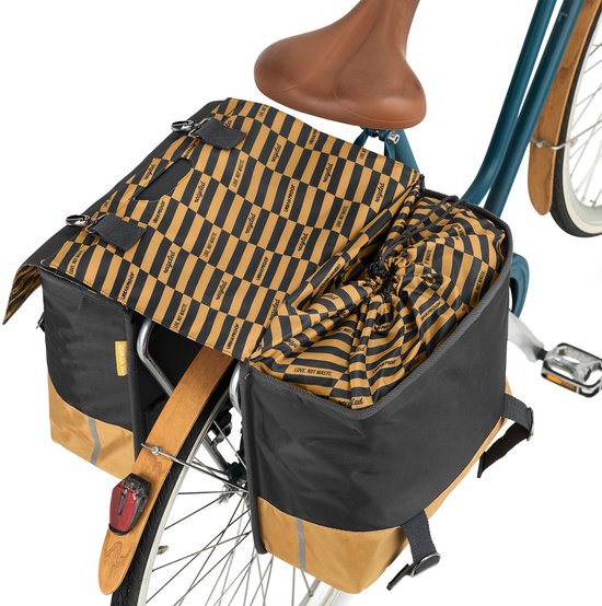 Gerecyclede dubbele fietstas Urban Proof 40 liter - grijs/geel van Urban Proof — afbeelding 2
