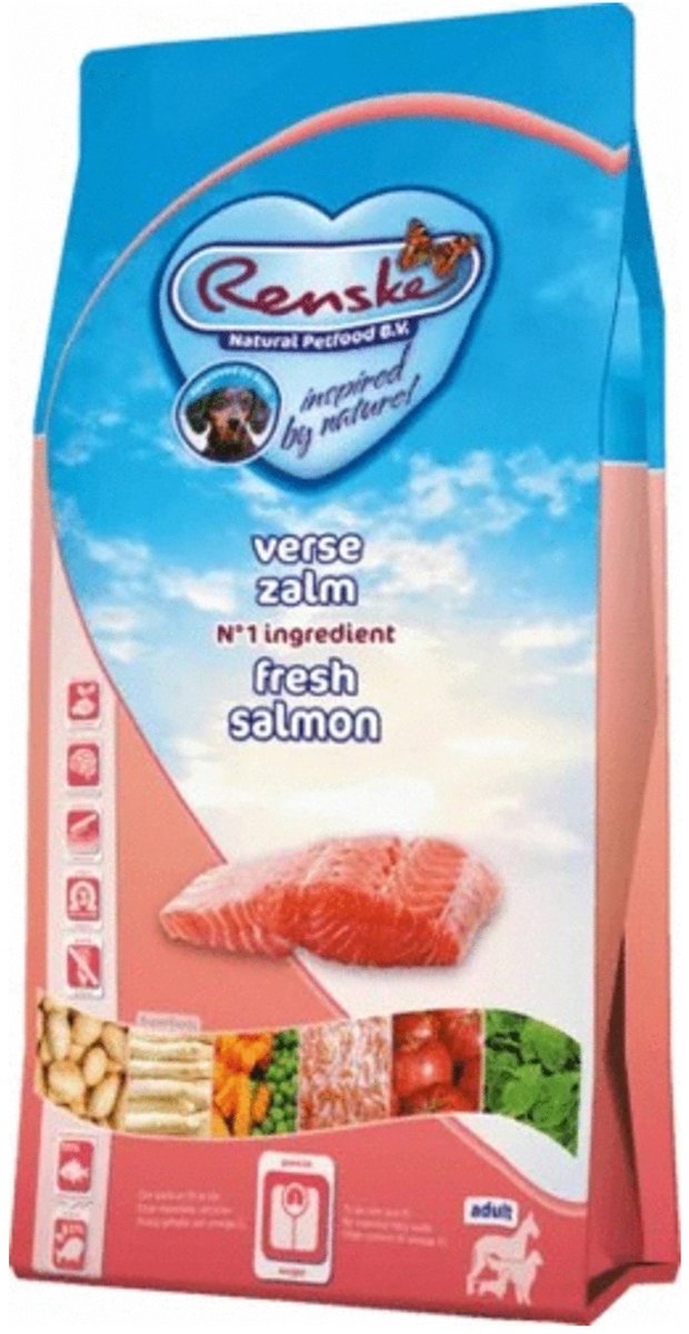 Hondenvoer RENSKE - Zalm Graanvrij Hypoallergeen - 6,5 kg, Geschikt voor Gevoelige Spijsvertering