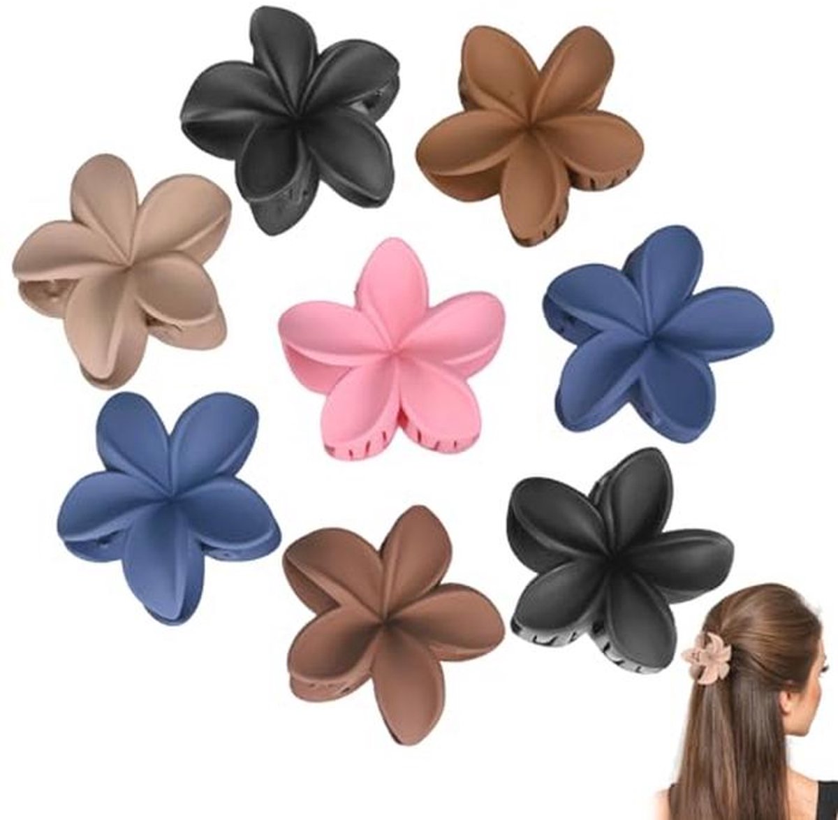 Bloemen Haarspelden - Antislip Matte Haardecoratie voor Meisjes