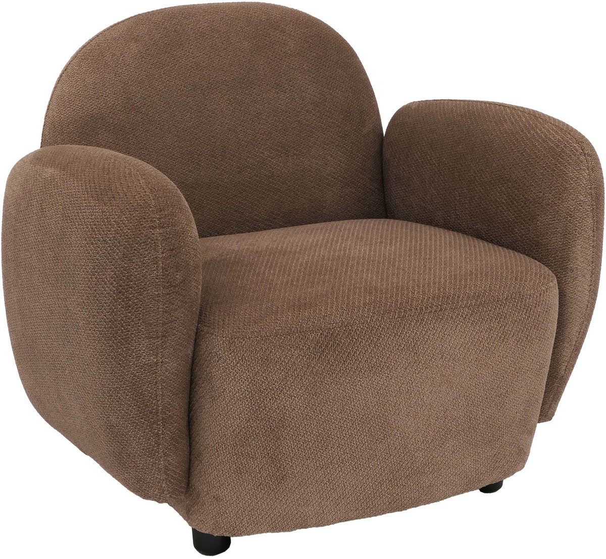 MCW Fauteuil MCW-P33, lounge-/relax-/cocktailfauteuil, gestoffeerde fauteuil, stof/textiel chenille (330 g/m²) ~ bruin