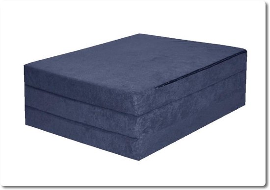 Opvouwbare matras voor logeerbed, futon en poef - 195 x 80 x 9 cm, kleur blauw van Merano — afbeelding 5
