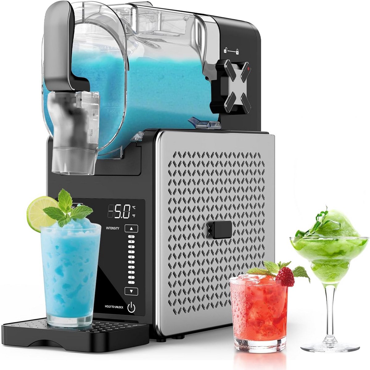 Slush-machine 2,5L - LED-display, 6 programma's voor margaritas, frappes en milkshakes