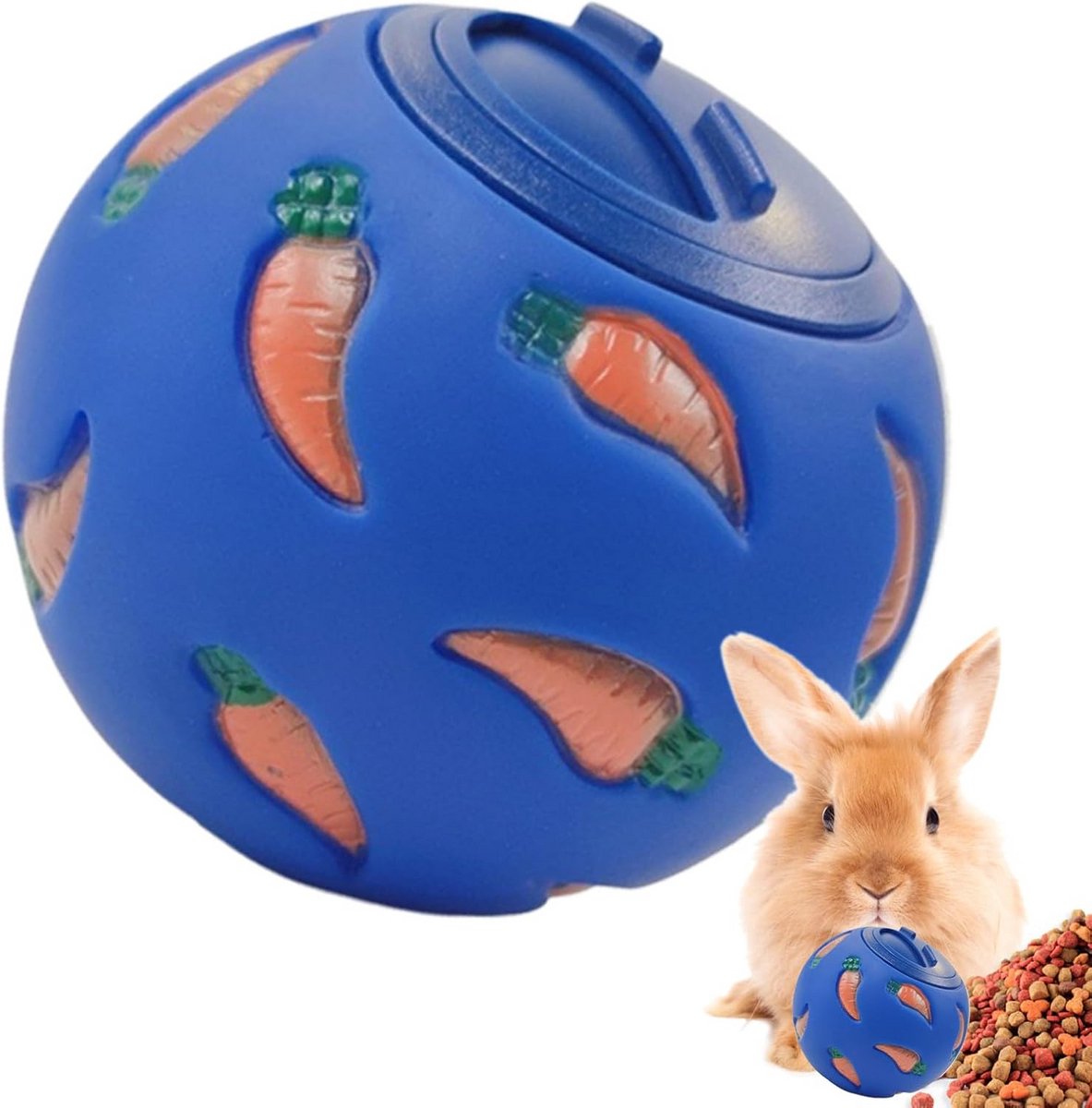Voedselpuzzel Bal voor Konijnen en Knaagdieren - Traktatie Dispenser 7,5 cm