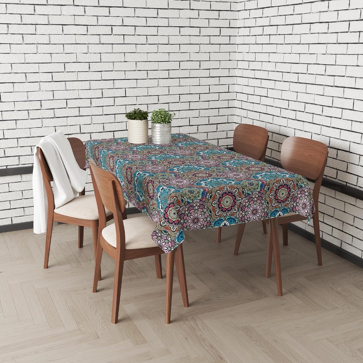 Tafellaken Damast Patroon 140 x 250 cm Afwasbaar en Waterafstotend
