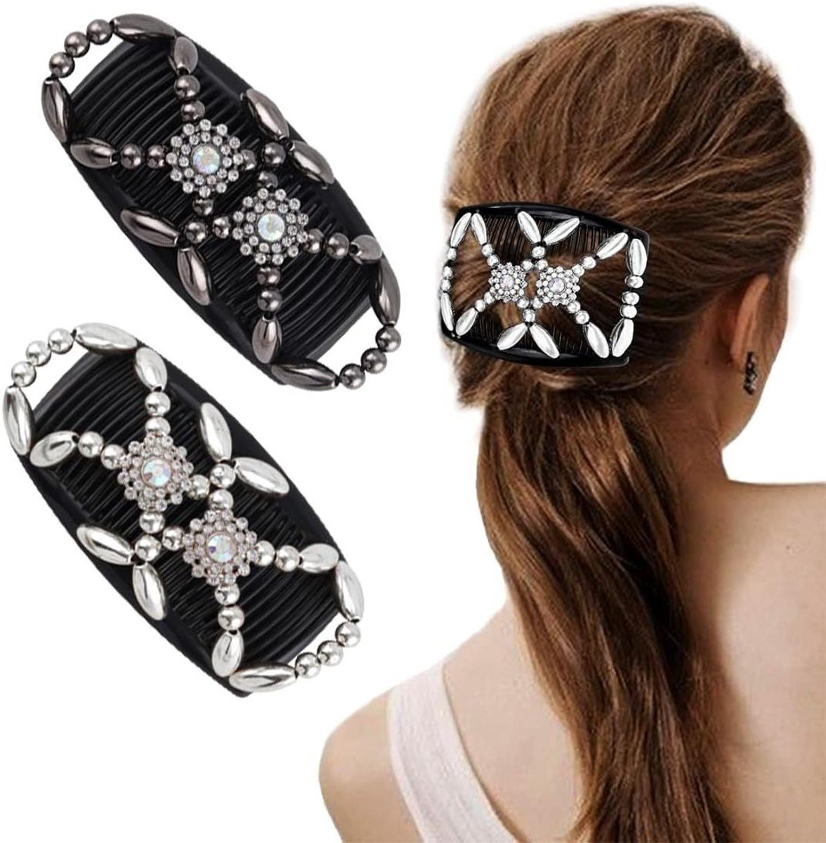 VVGoods - Dubbele Magische Parels Haarkam Clips voor Vrouwen, Set van 2