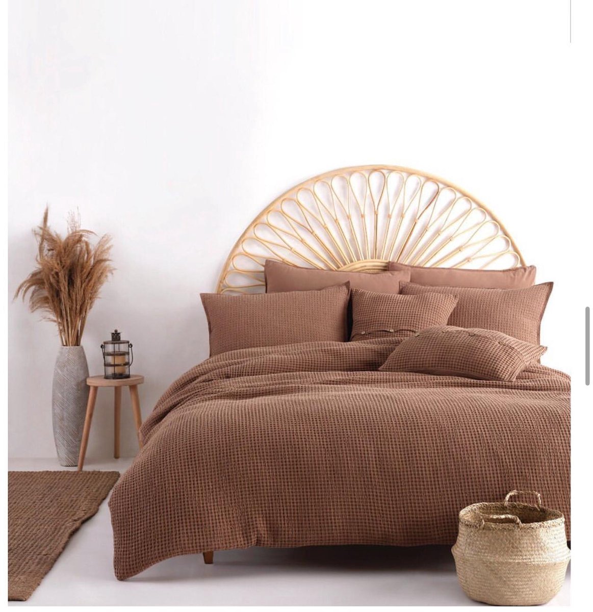 Mila Home Luxury Waffle Collection - Beddengoedset Dekbedovertrek - Waffle Dessin - 100% Katoen Waffle- OEKO-TEX Gecertificeerd - 140x200 cm + 1 Kussenhoes 60x70 cm