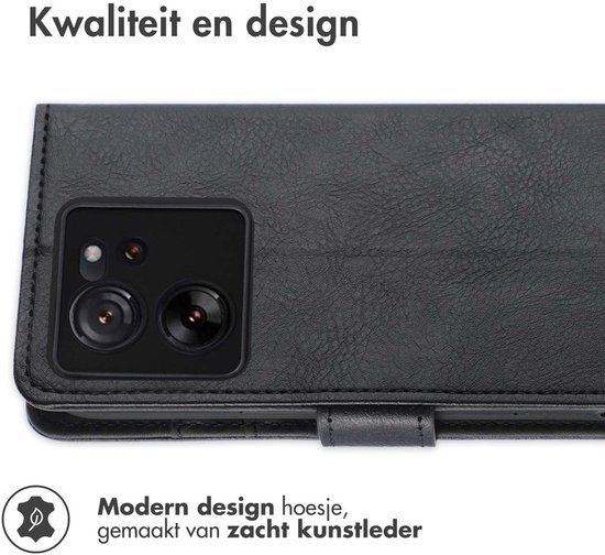 Étui Xiaomi 13T Pro / 13T avec porte-cartes - Bookcase de Luxe iMoshion - Zwart