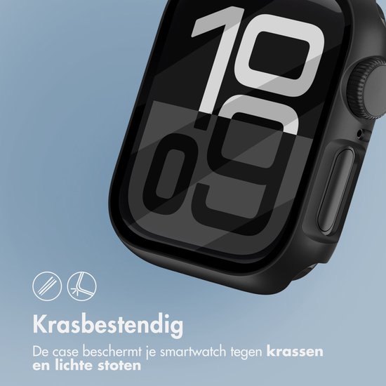 Screen protector - Geschikt voor Apple Watch 10 / 11 - 46 mm - Full Cover Hard Case / Beschermend Hoesje - Zwart
